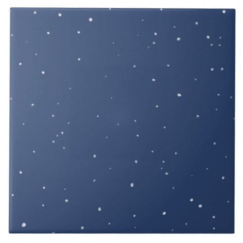 Dark Navy Blue Star Starry Night Home Decor Accent Ceramic Tile