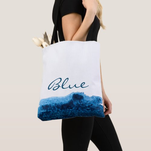Dark navy blue watercolor minimal tote bag
