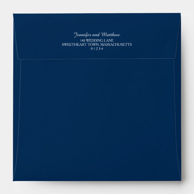 Dark Navy Blue with Return Address Envelope (Back (Top Flap))
