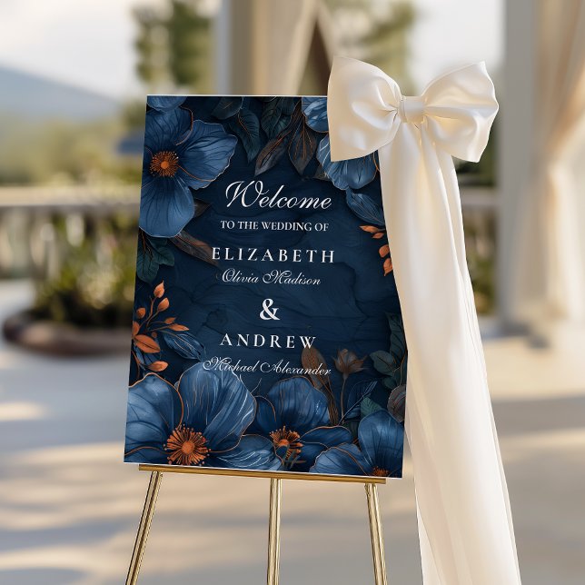 Dark Navy Botanical Romance Foam Board (Creator Uploaded)