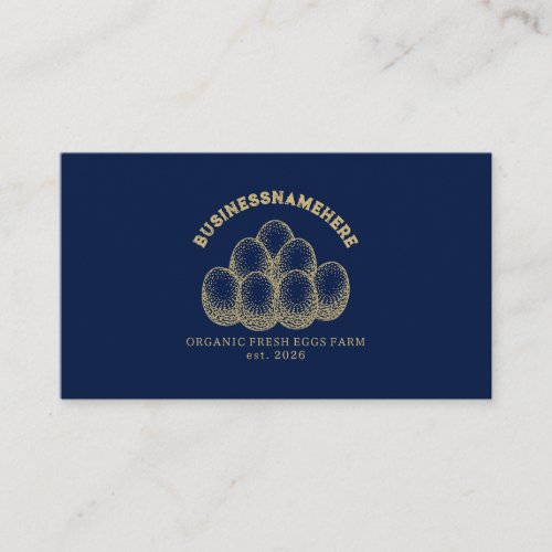 Dark Navy Chicken Eggs QR Code Business Card