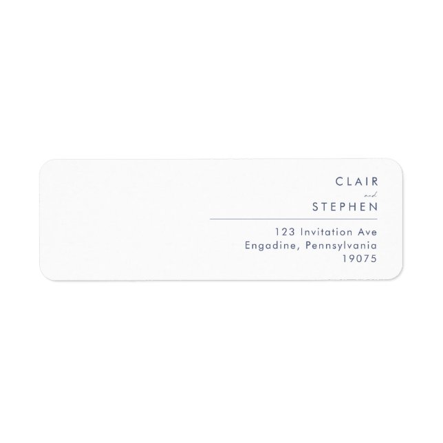 Dark Navy Font Return Address Label (Front)