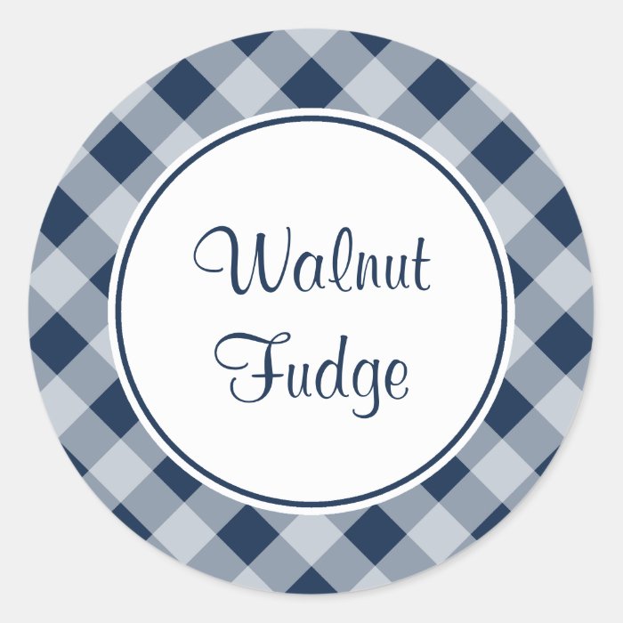 Dark Navy Gingham Kitchen Stickers