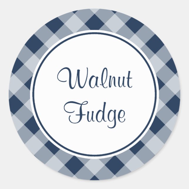 Dark Navy Gingham Kitchen Stickers (Front)