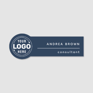 Dark Navy Logo Professional Custom Name Tag