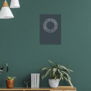 Dark Navy Mandala Circle Geometric Poster Zen Mi