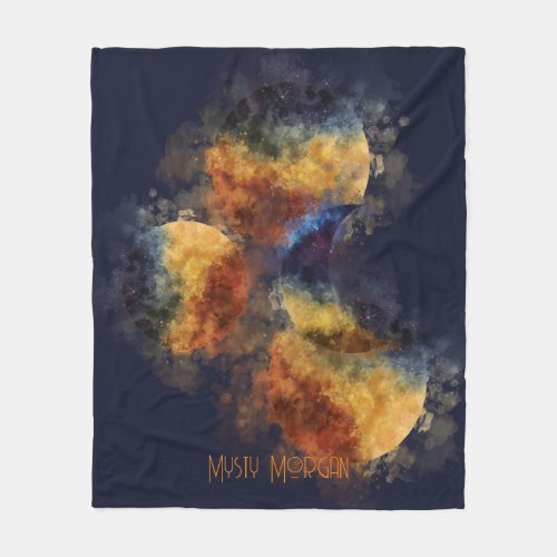 Dark Navy Mystic Autumn Fleece Blanket