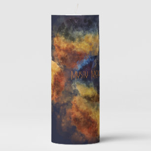 Dark Navy Mystic Autumn Pillar Candle