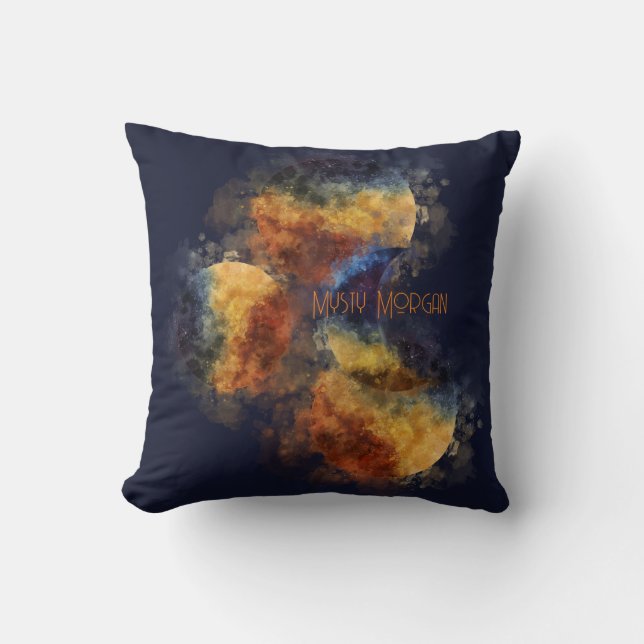 Dark Navy Mystic Autumn Throw Pillow (Front)