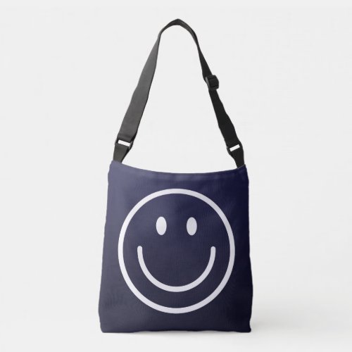 Dark Navy Smiles and Polka Dot Harmony Crossbody Bag