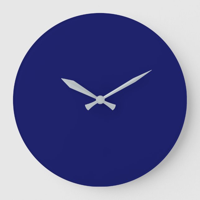 Dark Navy Solid Color Large Clock (Front)