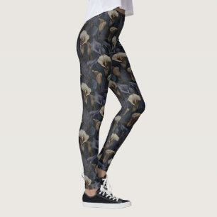 Dark Navy Weightlifting Calla lilies Inspired Gift Leggings