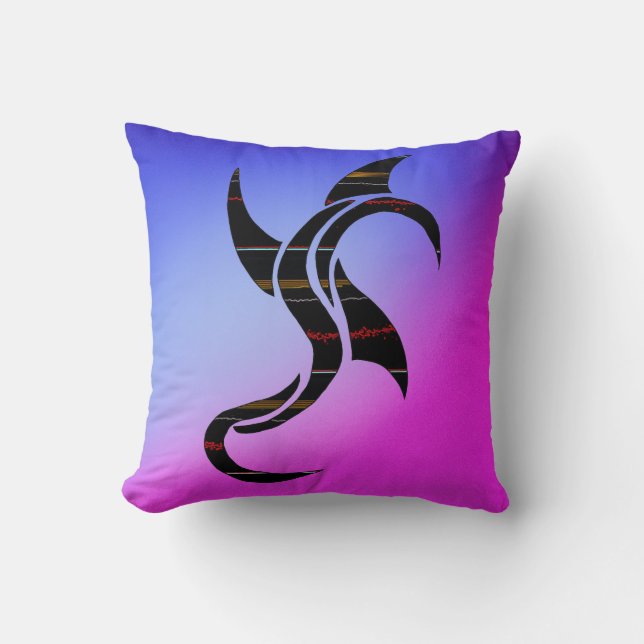 Dark Neo Pizzazz Throw Pillow (Front)