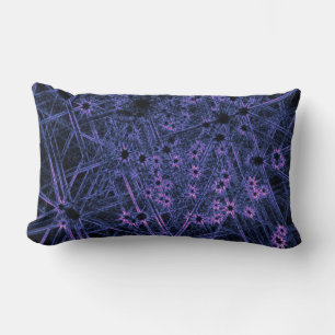 Dark Neon Abstract Throw Pillow