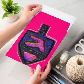 Dark neon rainbow חנוכה Hanukkah dreidel Envelope Mailers