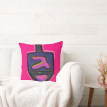Dark neon rainbow Hanukkah dreidel 