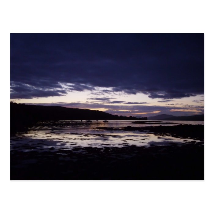 Dark night across the water   Isle of Mull Post Card