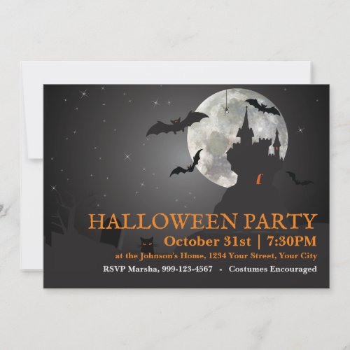 Dark Night Halloween Party Invitation