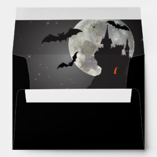 Dark Night Haunted Castle Halloween Envelope