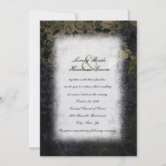 Dark Night Mystery Gothic Wedding Invitation (Front)