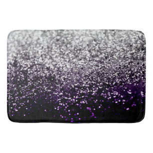 Dark Night Purple Black Silver Glitter #1 #shiny Bath Mat