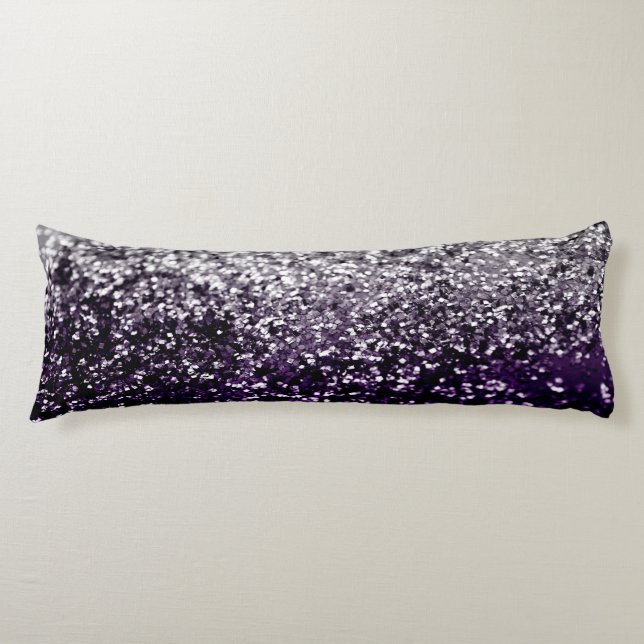 Dark Night Purple Black Silver Glitter #1 #shiny Body Pillow (Front)