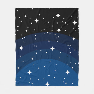 Dark Night Sky Stars Pattern Fleece Blanket