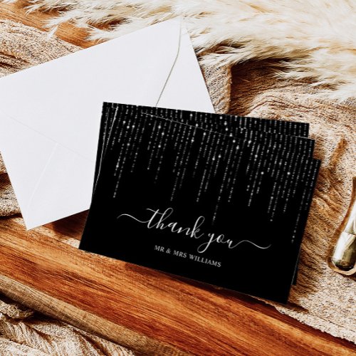 Dark Night  String Lights Thank You Card