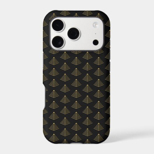 Dark Obsidian Gold Cyber Pyramid Neo Deco Armor iPhone 17 Pro Case
