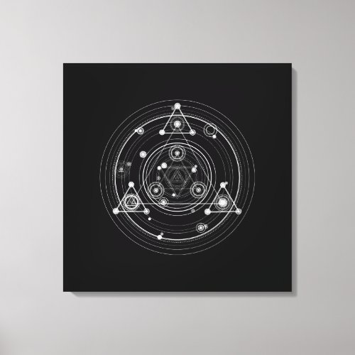 Dark occult style sacred geometry canvas print