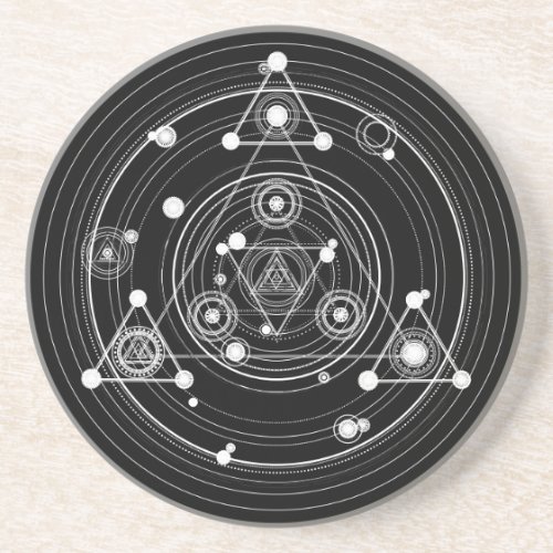 Dark occult style sacred geometry coaster