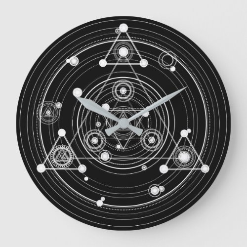Dark occult style sacred geometry large clock