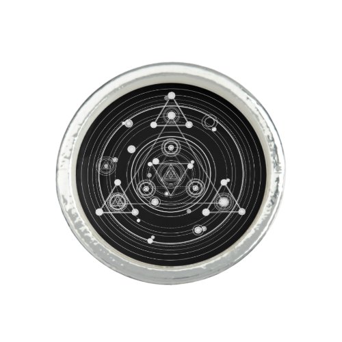 Dark occult style sacred geometry ring