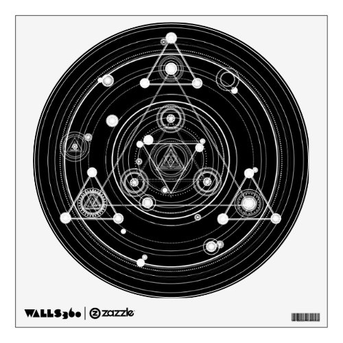 Dark occult style sacred geometry wall decal
