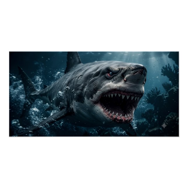Dark Ocean Predator Wall Art (Front)