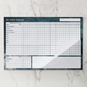 Dark ocean water Monthly Habit Tracker Custom Paper Pad