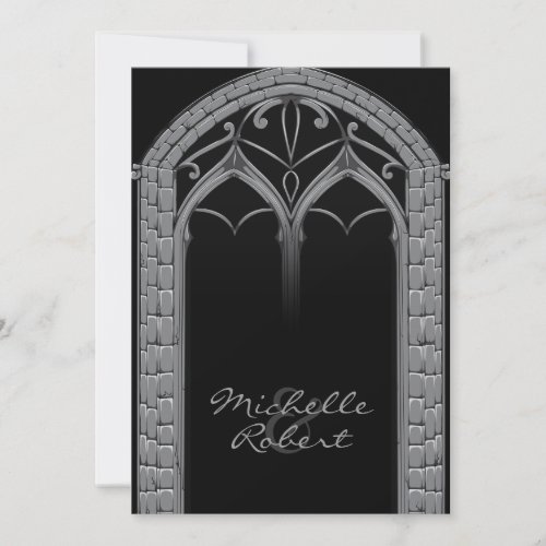 Dark Offbeat Gothic Themed Wedding Invitation