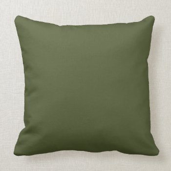 Dark Olive Army Green Modern Color Only 4 Throw Pillow by CricketDiane at Zazzle