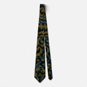 Dark Olive Camouflage in Navy and Black Neck Tie