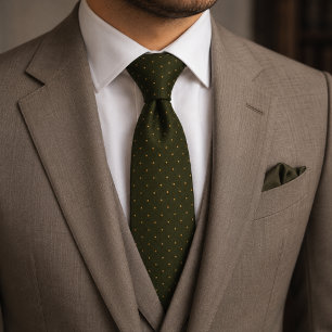 Dark Olive Gold Stealth Wealth Executive Neck Tie