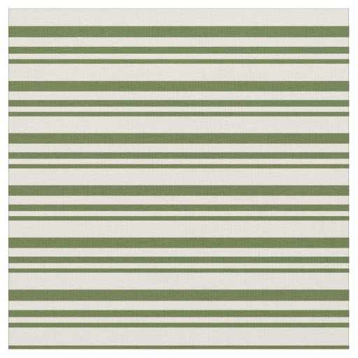 Dark Olive Green and Beige Lined Pattern Fabric