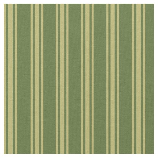Dark Olive Green and Dark Khaki Striped Pattern Fabric
