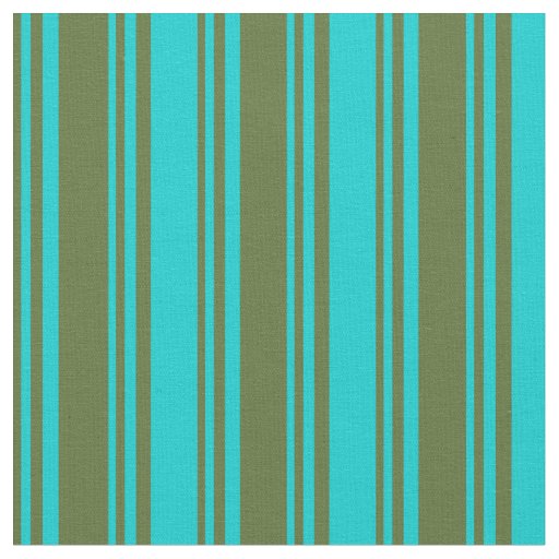 Dark Olive Green and Dark Turquoise Lines Fabric
