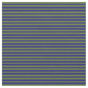 Dark Olive Green and Midnight Blue Colored Lines Fabric