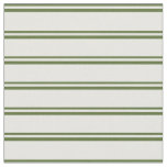 [ Thumbnail: Dark Olive Green and Mint Cream Colored Stripes Fabric ]