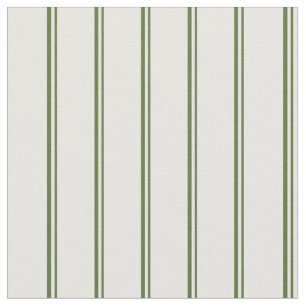 Dark Olive Green and Mint Cream Striped Pattern Fabric