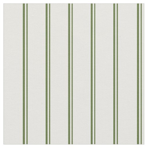 Dark Olive Green and Mint Cream Striped Pattern Fabric