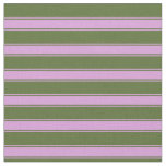 [ Thumbnail: Dark Olive Green and Plum Stripes Pattern Fabric ]