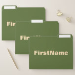 [ Thumbnail: Dark Olive Green Background + Beige Bold Name File Folder ]