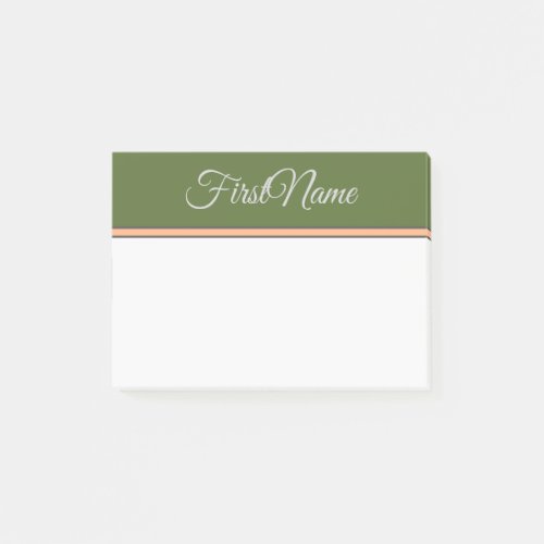 Dark Olive Green Background  Light Grey Name Post Post_it Notes